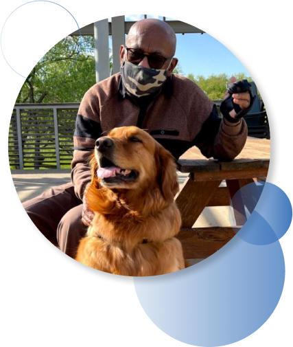 Masked Man With Dog